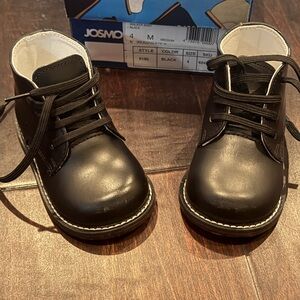 Josmo Kids Black Leather Walking Shoes